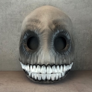 Smiley mask, Grey-black smile mask, Horrible smile mask, horror mask,Halloween mask