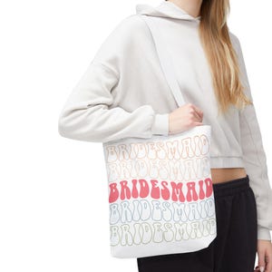 Retro Brautjungfer Tote Bag, Hochzeit, Braut, Hochzeitsfeier - Vintage-Stil, Geschenkidee, Schultertasche, Einkaufstasche