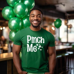 Pinch Me St Patrick's Day T-Shirt | Four Leaf Clover Drinking Tee