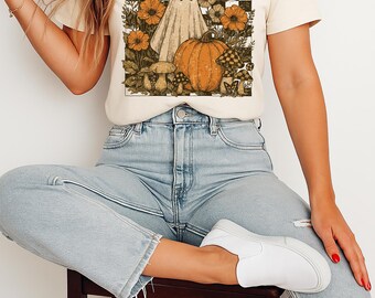 Camiseta retrô fantasma de Halloween: camiseta gráfica vintage de outono