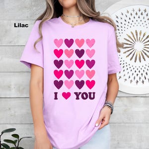 Valentine&#39;s Day Love Tee, I Love You T-Shirt, Heart Graphic Tee, Gift for Him or Her, Valentine&#39;s Day Gift, I Heart You Hearts