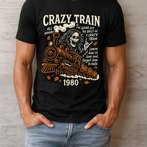 Oz Crazy. Train Halloween Tee: Vintage Rock Band T-Shirt