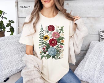 Botanical Flower T-Shirt: Nature Lover Floral Tee