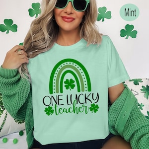 Koszulka "One Lucky Teacher" z okazji Dnia Świętego Patryka | Koszulka "Lucky of the Irish Rainbow"