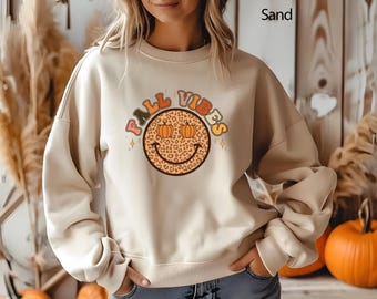 Fall Vibes Smiley Face Sweatshirt | Pumpkin Season