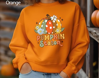 Sweat-shirt Pumpkin Season | Pull ras du cou unisexe automne
