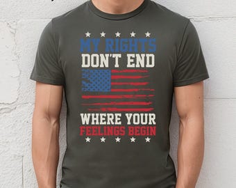 T-shirt met patriottische Amerikaanse vlag: My Rights Don't End