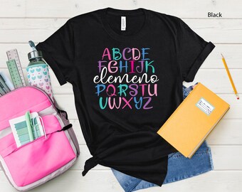 Alphabet Elemeno T-shirt: Pastel Teacher Tee, Classroom Humor