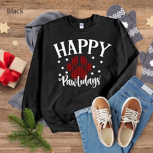 Glückliches Pawlidays Hundeliebhaber Feiertags-Sweatshirt | Weihnachtst-shirt, Weihnachtspullover, Weihnachtsgeschenk-T-Shirt, festliches Party-T-Shirt