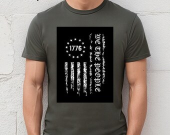 Camiseta com a bandeira We The People 1776: camiseta patriótica unissex