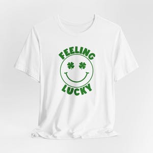 Feeling Lucky Smiley Face St. Patrick's Day T-Shirt | Funny Irish Drinking Tee