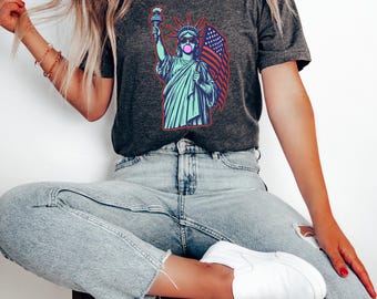 T-shirt Statue de la Liberté du 4 juillet : États-Unis patriotiques T-shirt unisexe