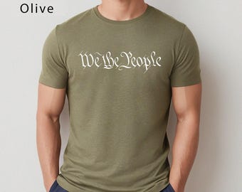We The People T-Shirt: Bunt-weißes Unisex-T-Shirt, stolzer Amerikaner