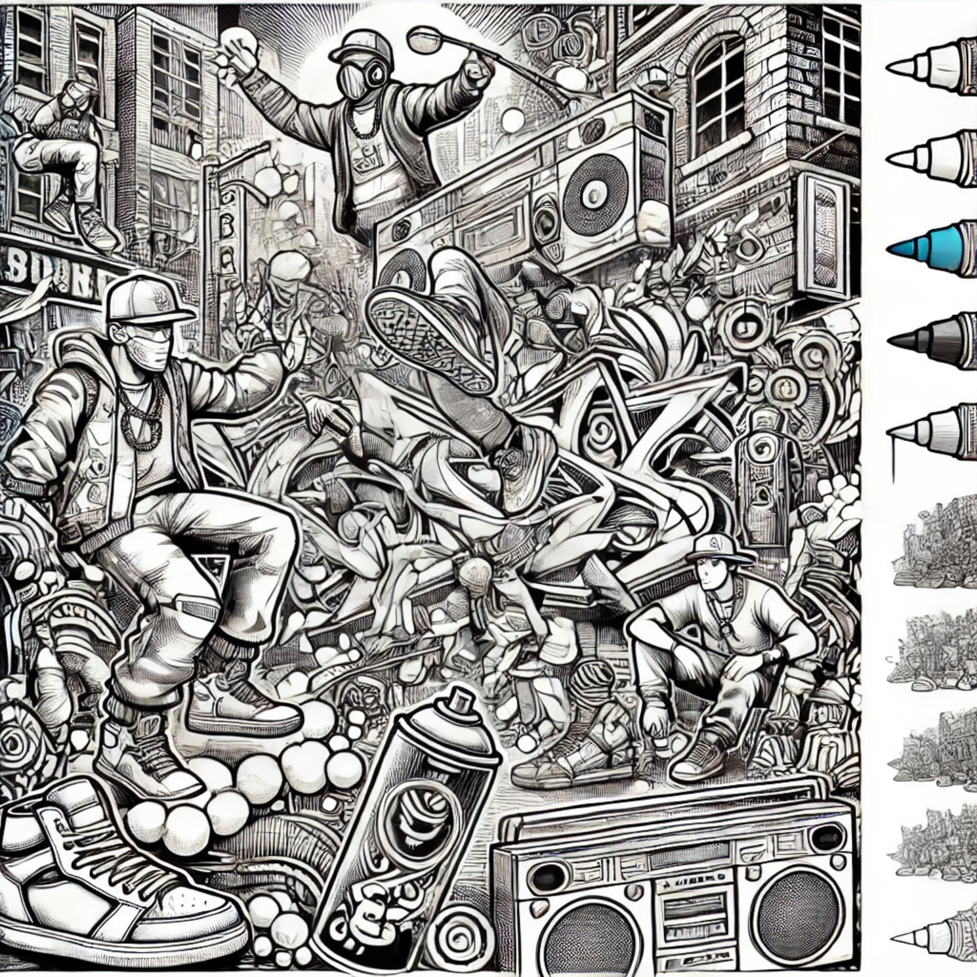 Street Art Coloring Pages – Vibrant Urban Graffiti Patterns - Etsy