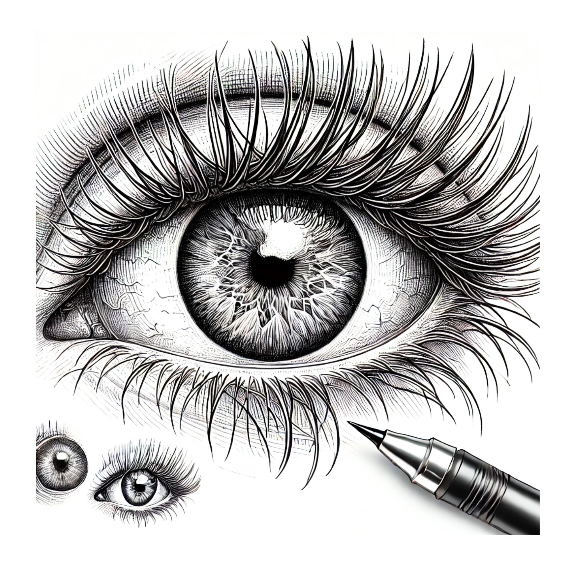 25 Realistic Human Eye Coloring Pages - Intricate and Detailed Line Art ...