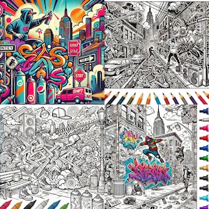 Street Art Coloring Pages – Vibrant Urban Graffiti Patterns