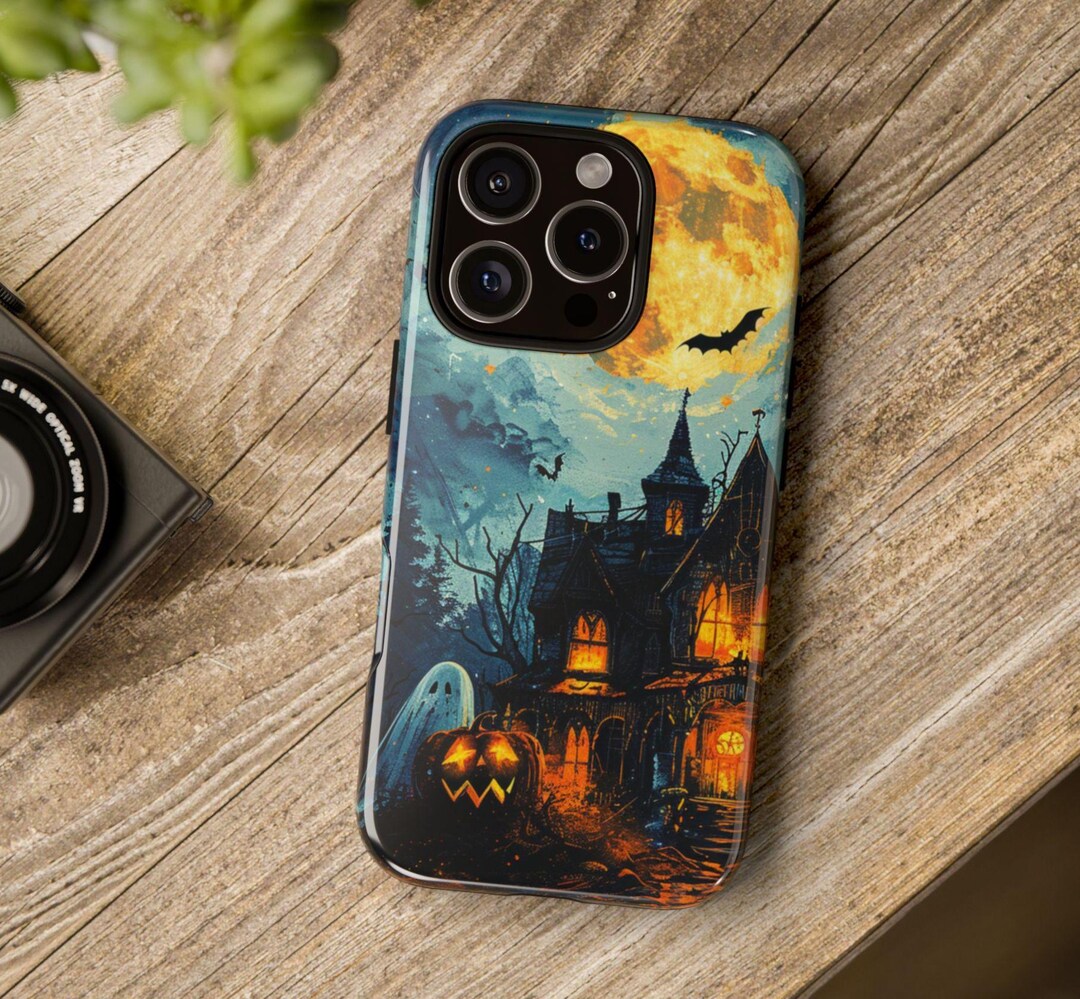 ANLUN STORE Compatible With IPhone 16 Pro Case, Halloween Pumpkin Ghost Pattern, 2 In 1 Double Protection, Anti-Scratch Shockproof Case For IPhone 16 Pro
