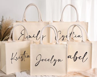 Custom Bridesmaid Gift Bag,  Bridesmaid Gift Bags with Name, Bachelorette Party Bag, Bridal Shower Bag, Wedding Tote Bag, Bridal Party Gifts