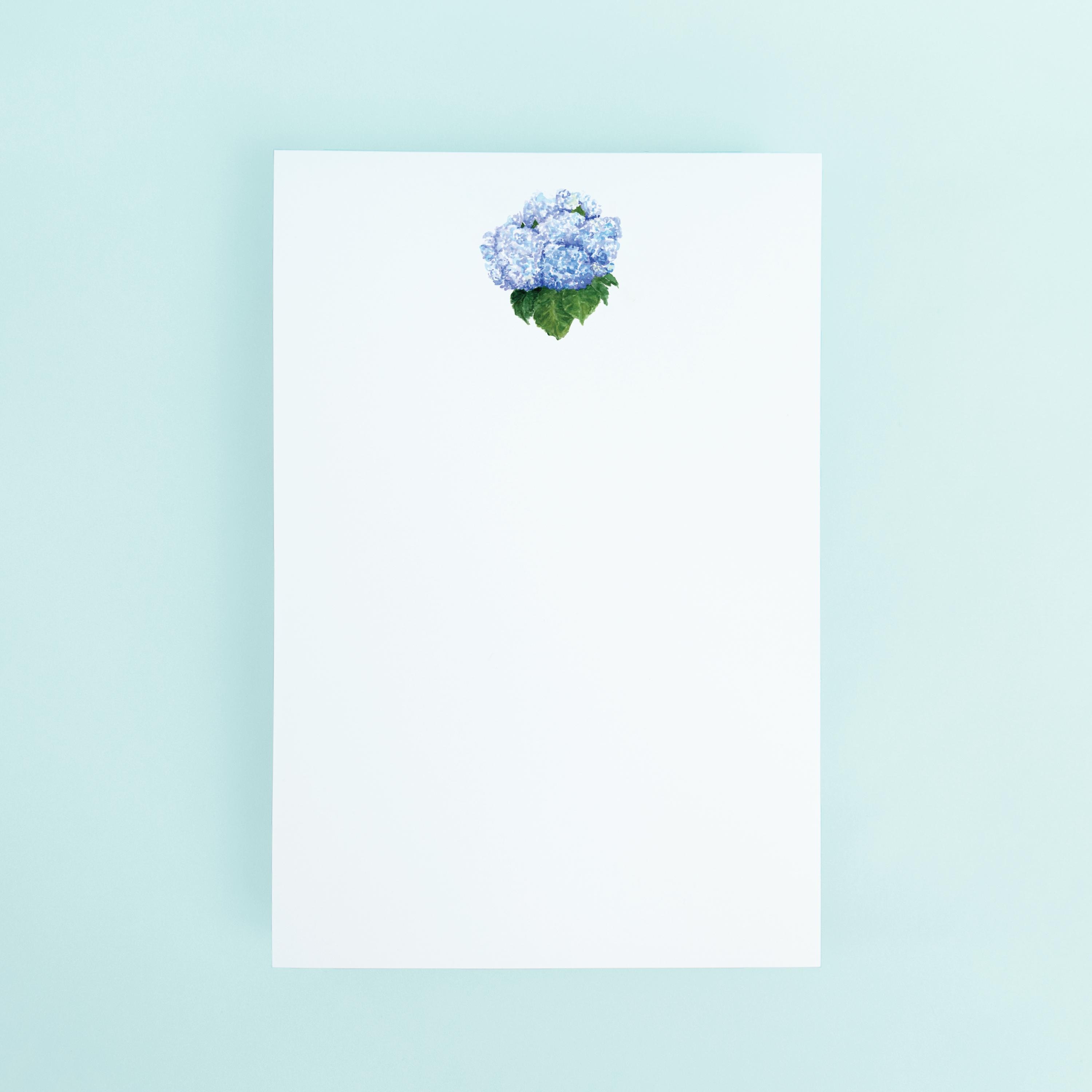 Blue Hydrangea Bundle Notepad | Floral Stationery To-do List Grocery ...