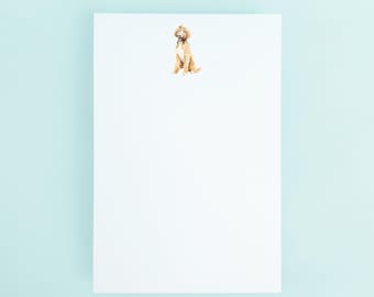 Golden Doodle Notepad | Watercolor Dog Stationery Gift To-Do List Grocery List