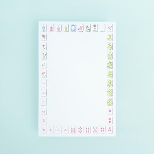 Mahjong Notepad | Cute Stationery Pastel Paper Mahjong Gift