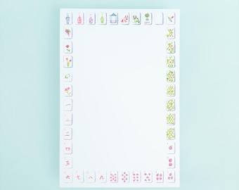 Mahjong Notepad | Cute Stationery Pastel Paper Mahjong Gift