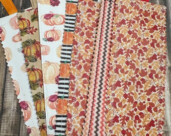 Fall Pumpkins Leaves Fabric Bookmarks