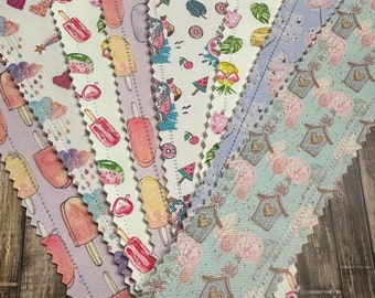 Summer Vibes: Popsicles Cotton Candy Sunglasses Fabric Bookmarks