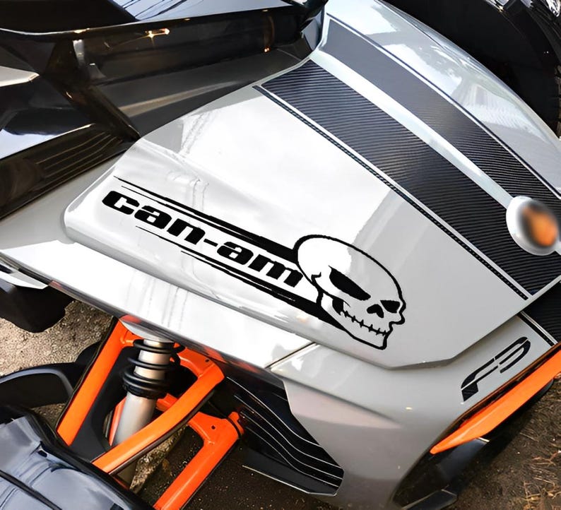 2x Can-Am Totenkopf-Aufkleber – links und rechts, Abziehbild, Sticker, Aufkleber Bild 1