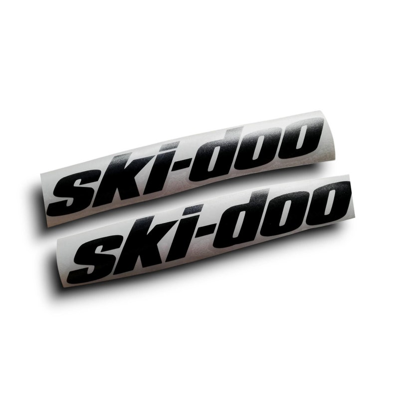 May include: Two black vinyl stickers with the text "ski-doo" in white letters.