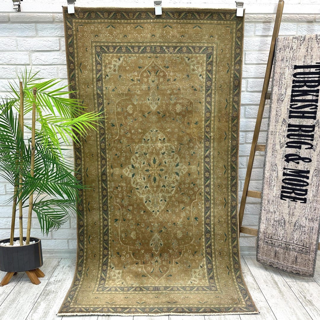 3x6 Vintage Area Rug, Antique Handmade Rug, 3x6 Beige Turkish Rug ...