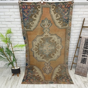 116×212\" Feel nature”ViNTAGE TURKiSH RUG Turkish Vintage Rug,handmade Organic Wool Rug,oriental