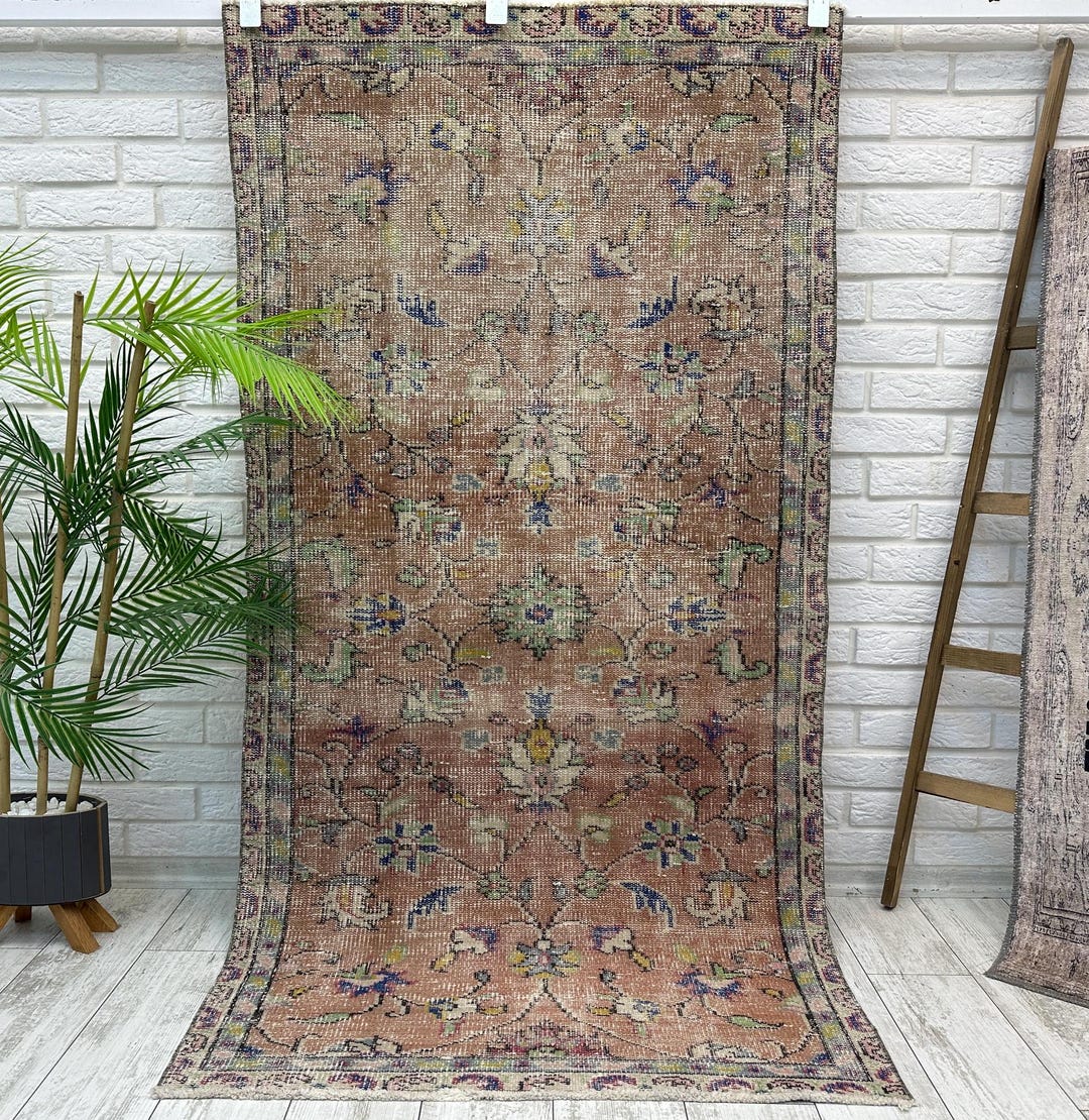 3x6 Red Floral Rug, 3x6 Turkish Handmade Rug, Oriental Rug, Outside ...