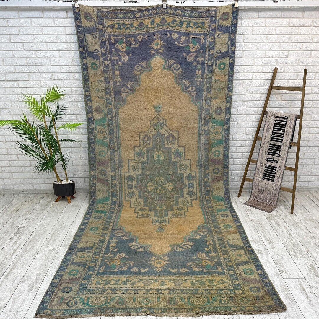 5x11 Turkish Area Rug, 5x11 Handmade Rustic Rug, Entryway Rug, Outside ...