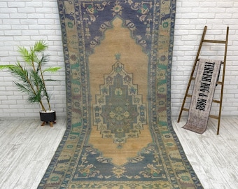 5x11 Turkish Area Rug, 5x11 Handmade Rustic Rug, Entryway Rug, Outside Rugs, Turkish Rug, Vintage Rug, Oushak Rug, Bedroom Rug, 5.1x11.4 ft