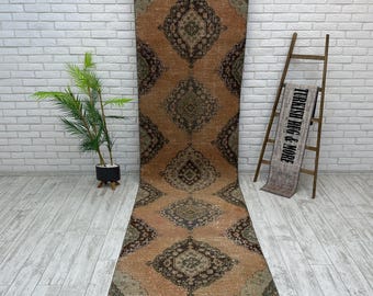Oushak Wool Rug, Aisle Runner Rug, Handmade Rug, Soft Turkish Rug, Entryway Rug, Vintage Rug, Retro Rug, Hallway Rug