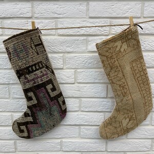 Rug Christmas Kilim Stockings, New Year Stocking, Gifts Christmas Sock, Handmade Christmas Stockings, Home Decor Gift, Rug Stocking