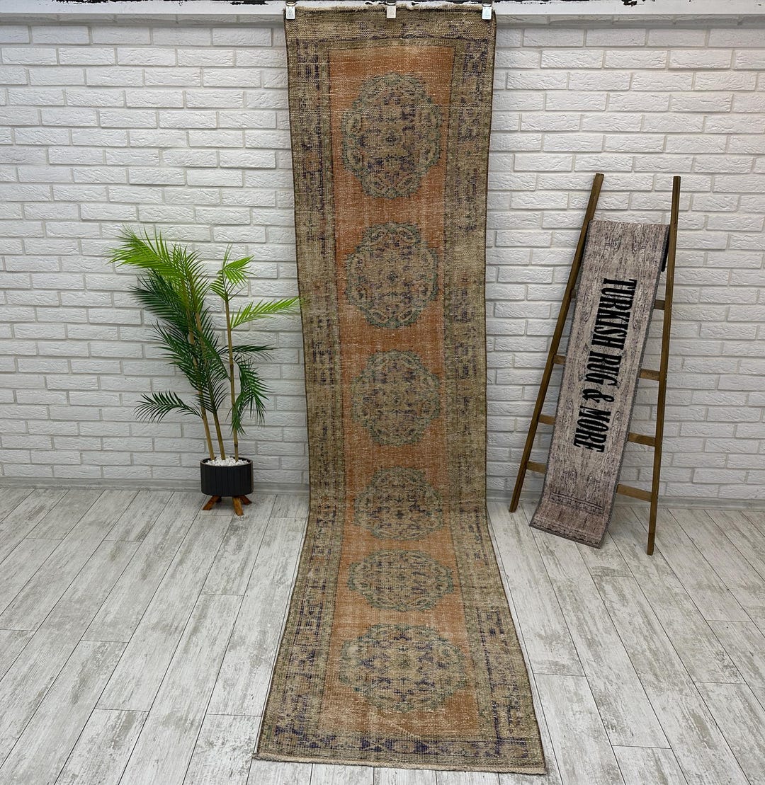 2x9 Rustic Kitchen Decor, Vintage Area Rug, 2x9 Turkish Handmade Rug ...