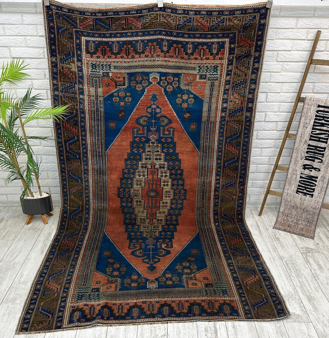 4x12 Large Area Rug, Vintage Turkish Rug, Oushak Rug, Rustic Rug ...