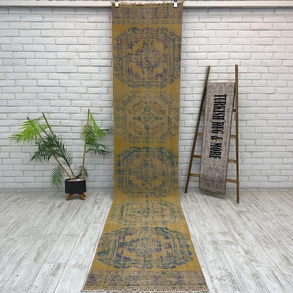 Handgefertigter Teppichläufer, Handgefertigter Teppichläufer, Vintage Teppich Läufer, Kelim Teppich Läufer, 60x300 cm, Handgefertigter Teppich Läufer