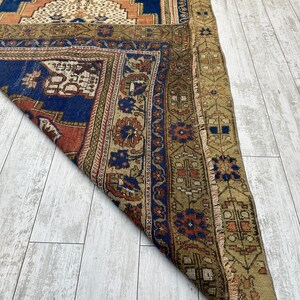 Brauner Bauernteppich, Vintage Handgewebter Teppich, Außenteppich, Türkischer Teppich, Orientteppich, Handgemachter Oushak Teppich, 1,5 x 2,5 cm Bild 10