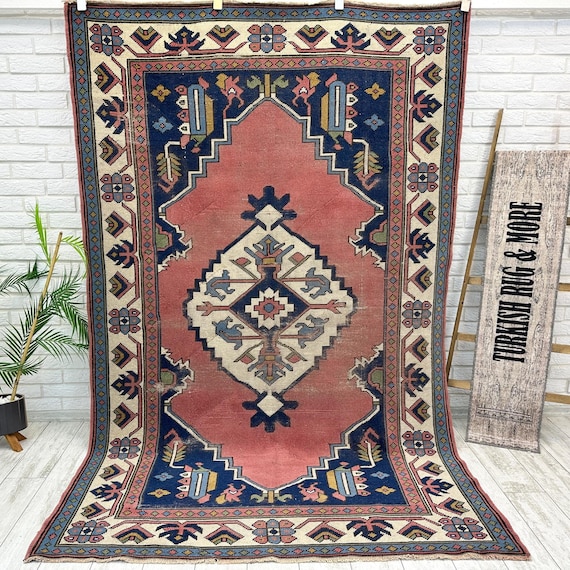 150x250 Türkischer Teppich, 150x250 Wollteppich, 150x250 Wollteppich, Handgemachter Oushak Wollteppich, Schlafzimmer Teppich 15x23 cm