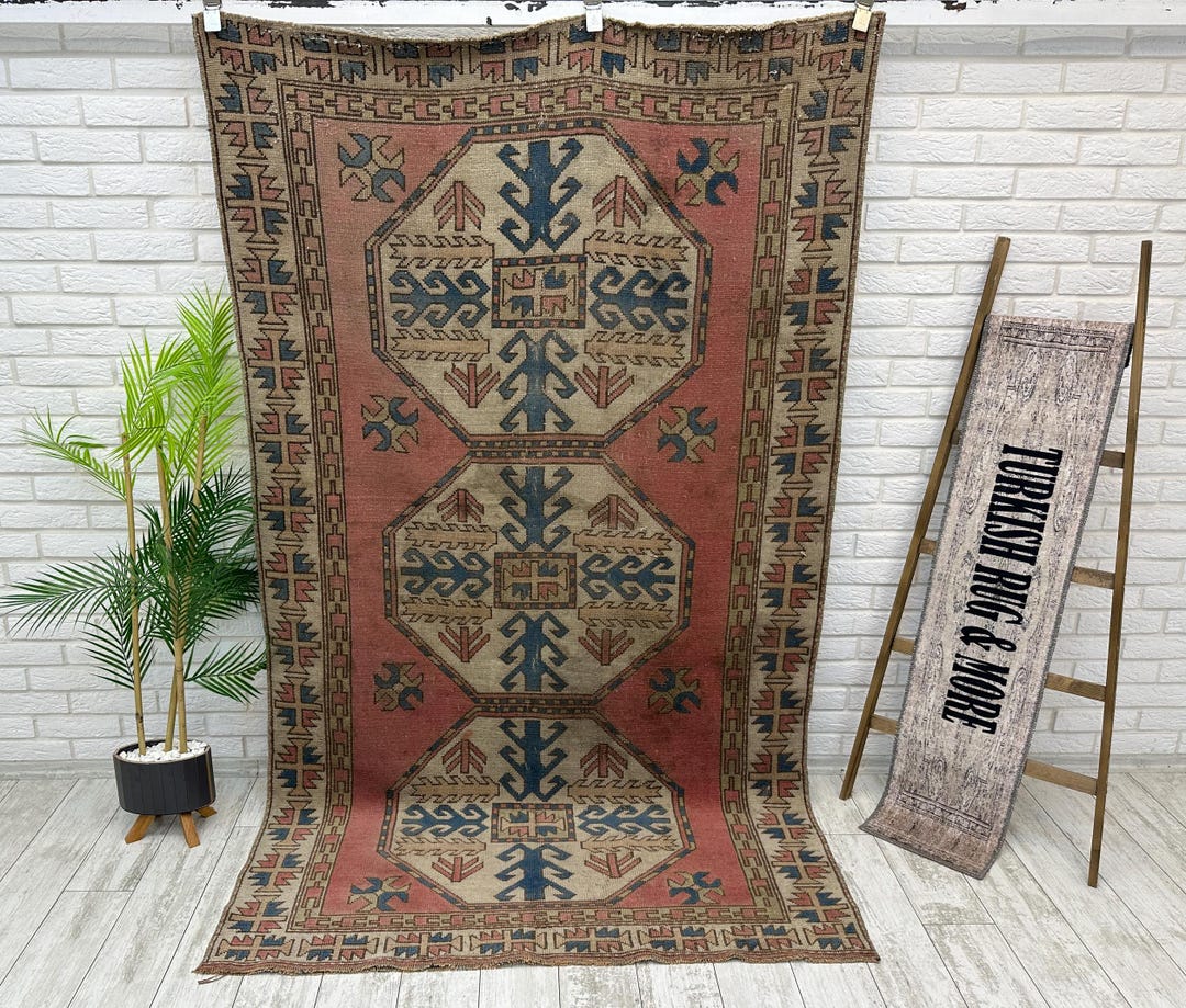 47x70 Inch Rug Retro Rug, Rugs for Bedroom, 4x7 Worn Rug, Farmhouse Rug, Entry Rug ...