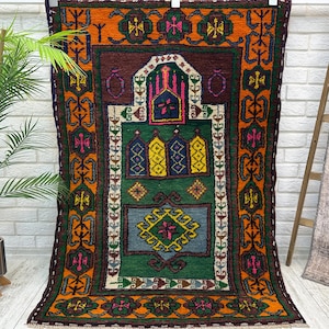 Handmade Oushak Rug, Vintage Oriental Rug, Gothic Rug, Outside Rugs, Turkish Rug, Area Rug, Rustic Rug, Handmade Oushak Rug, 3.3x4.9 ft
