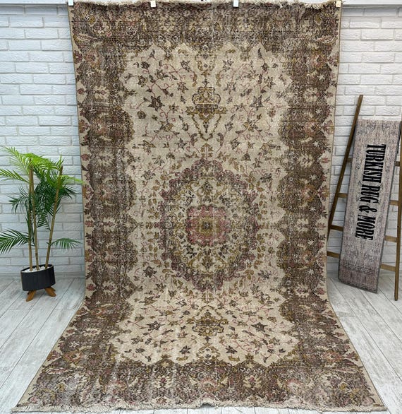 teppich 150x300 Antiker Teppich, Antiker Teppich, Brauner Handgefertigter Teppich, Vintage Türkischer Teppich, Außenteppich, Eingangsbereich, Teppich, Orientteppich, Boho Teppich, Schlafzimmer Angebote