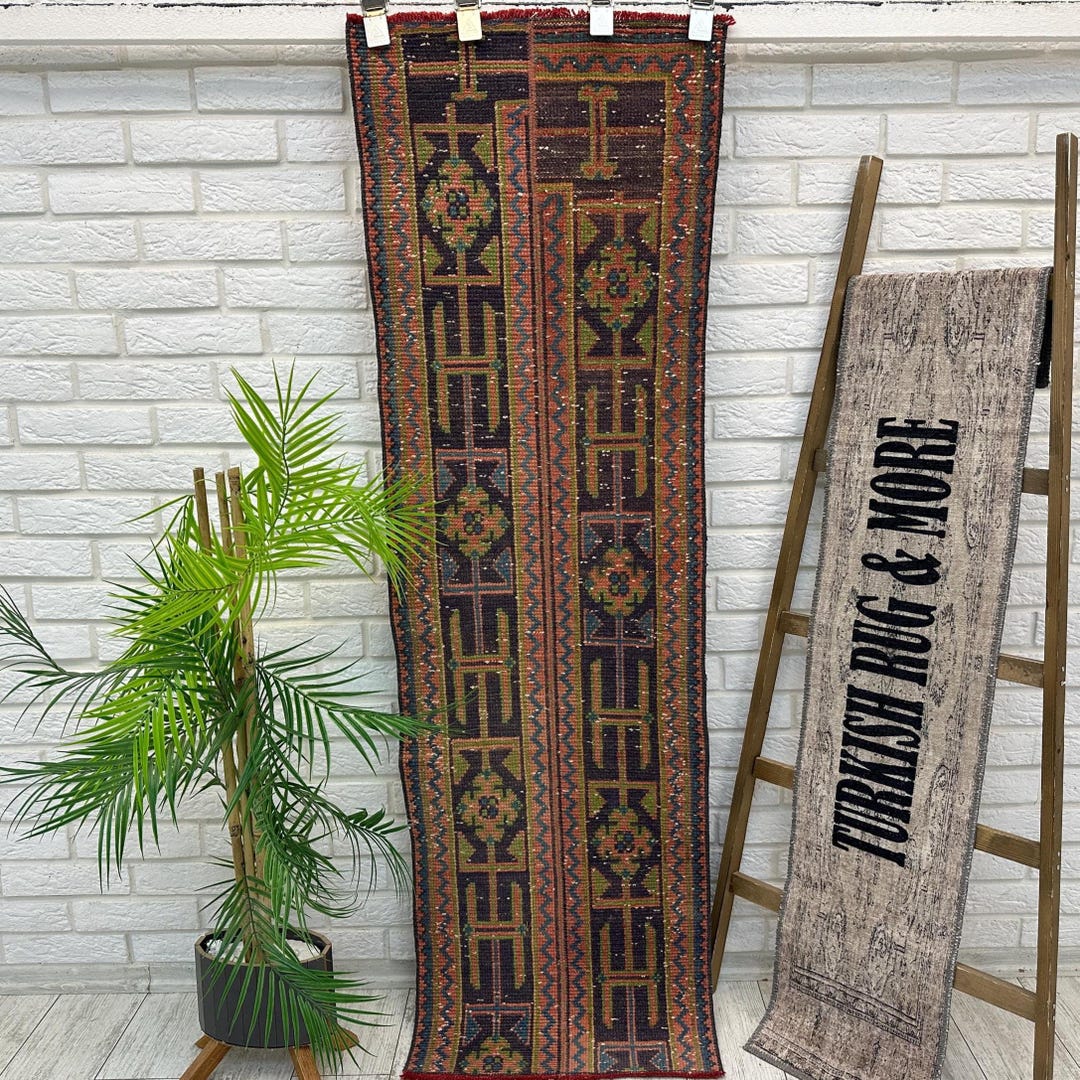 Green Aztec Rug Vintage Turkish Green Rug, Bohemian Aztec Design Rug, Vintage Kitchen ...
