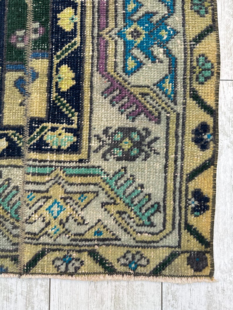 Handcrafted Turkish Runner Rug, Handmade Runner Rug, Puffy Turkish Runner Rug For Hallway, Feet Rug, Long Hallway Rug, Bohemian Rug image 4