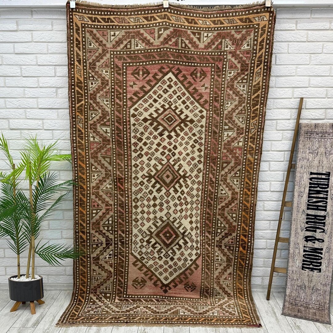 Outside Rustic Rug 4x7 Outdoor Vintage Rug, Handmade Rustic Rug, Geometric Persian Rug ...
