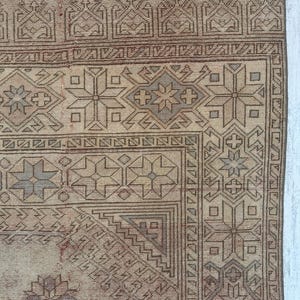 Tappeto rosa da fattoria 5x9, tappeto vintage fatto a mano, tappeto turco Oushak, tappeto grande, tappeto orientale da soggiorno, tappeto rettangolare in lana 5,7x9 piedi immagine 9