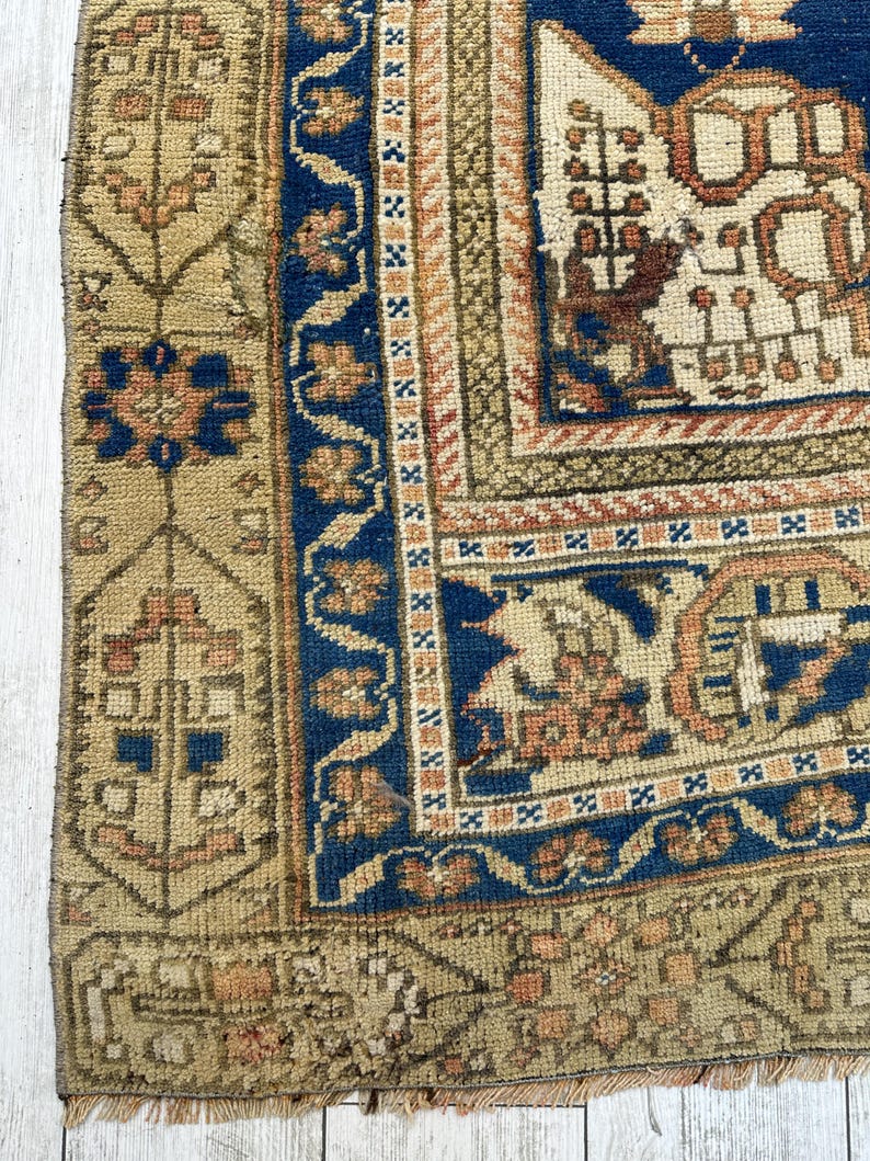 Brauner Bauernteppich, Vintage Handgewebter Teppich, Außenteppich, Türkischer Teppich, Orientteppich, Handgemachter Oushak Teppich, 1,5 x 2,5 cm Bild 3